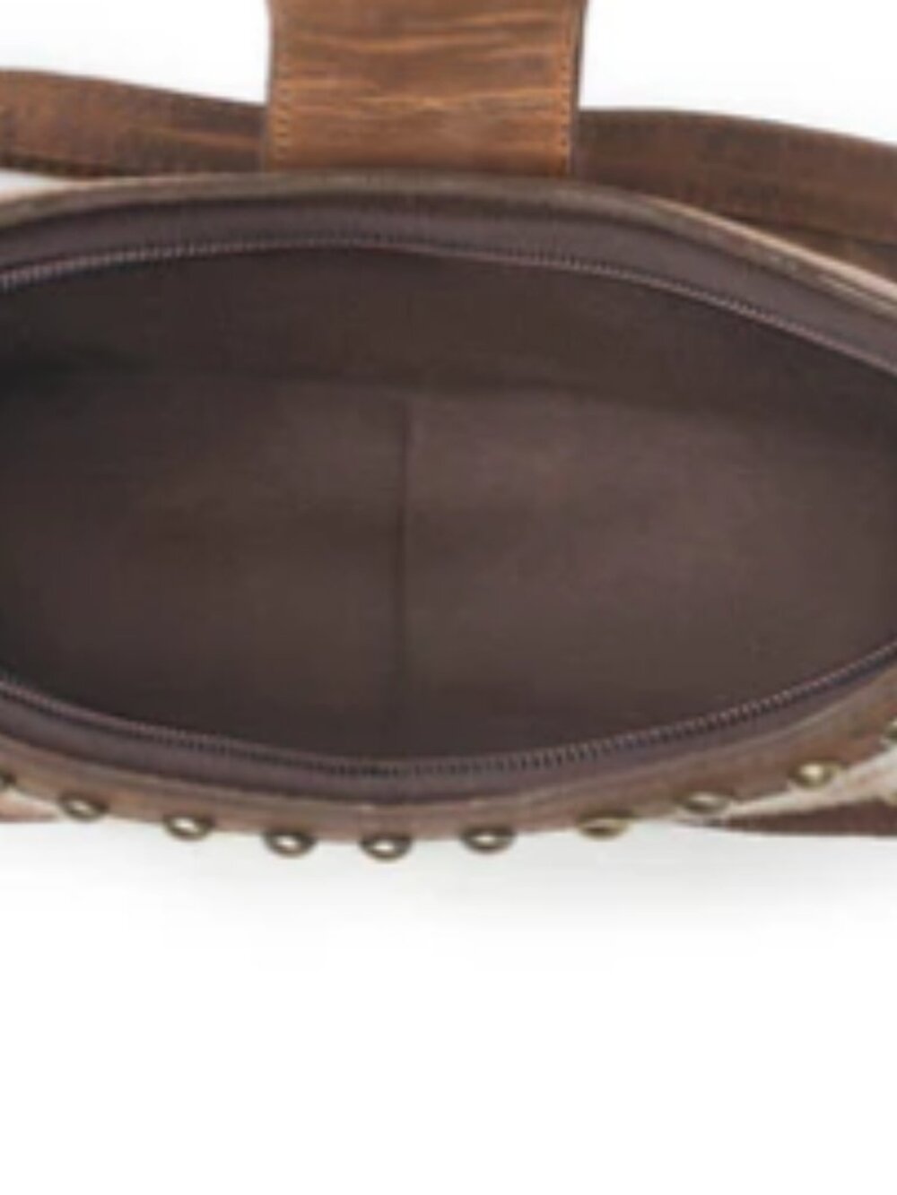 Myra Santa Fe Hand Tooled hair on Leather studded Crossbody Brown NWT - Picture 4 of 4